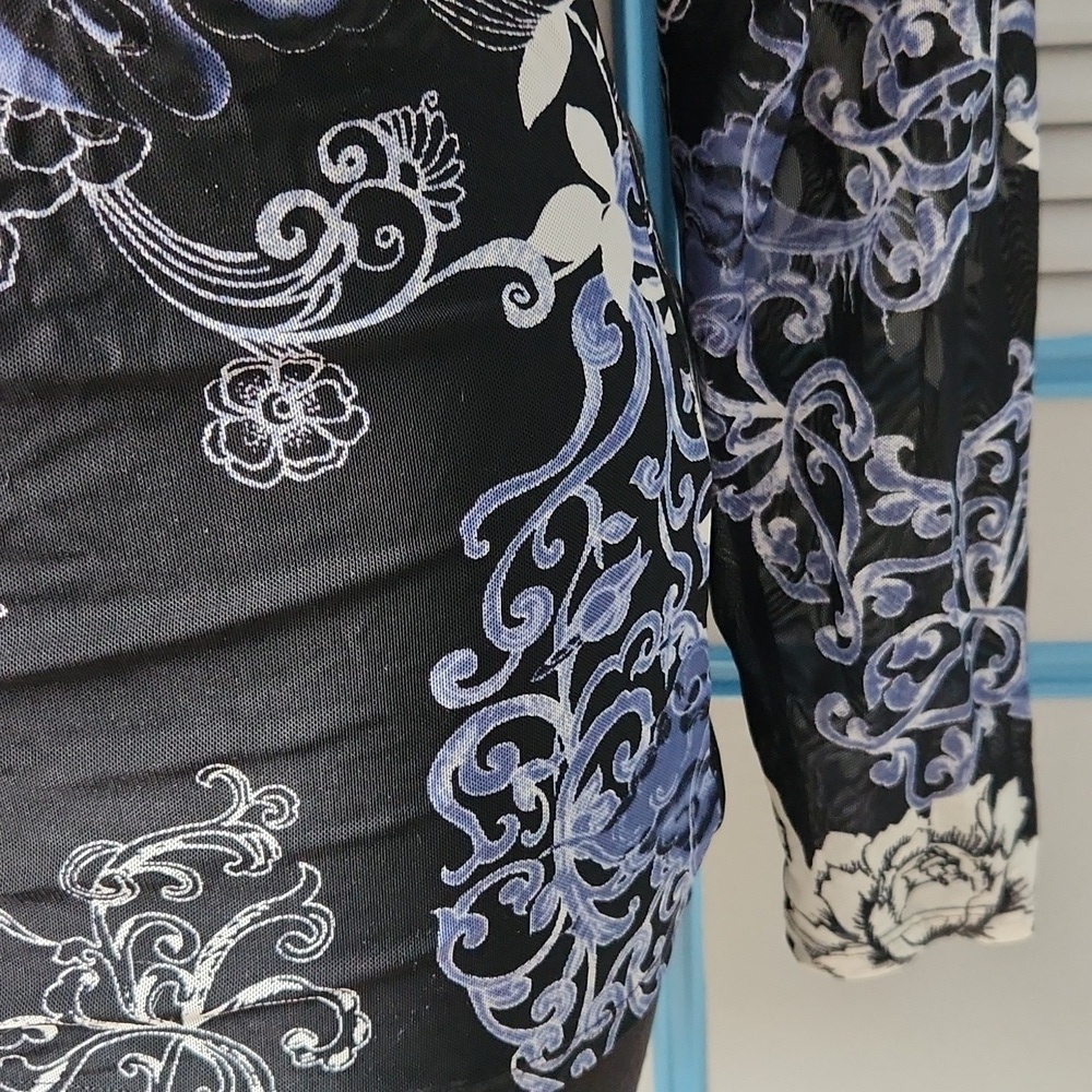 Johnny Was Jade Sheer Floral Print Top - Picture 8 of 13